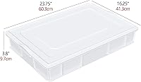 Vista 2 de 4 paquetes de bandejas de masa de pizza con tapa, caja apilable de plástico para masa de pizza, color blanco