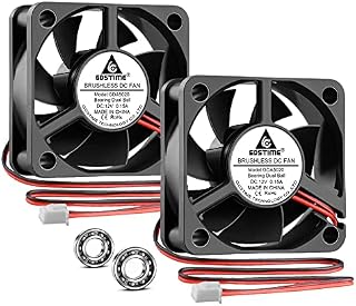 GDSTIME 12V Fan 50mm x 20mm Case Fan 5020 Dual Ball Bearing Fan Case 4500 RPM Brushless Cooling Fan For Exhaust Ventilation Fan Replacement (pack of 2)