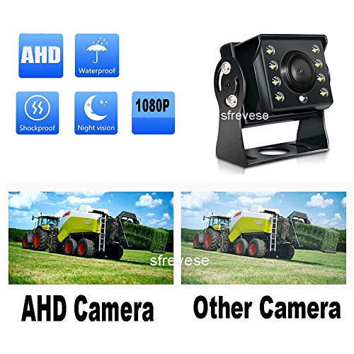 Image of Vehicle Backup Rear View Reverse Parking Car Camera 8 LED IP69 Waterproof Night Vision HD AHD 1080P Rear Camera + 4 Pin 15m Video Cable for Bus Trailer RV Camper Truck Van 12V-24V