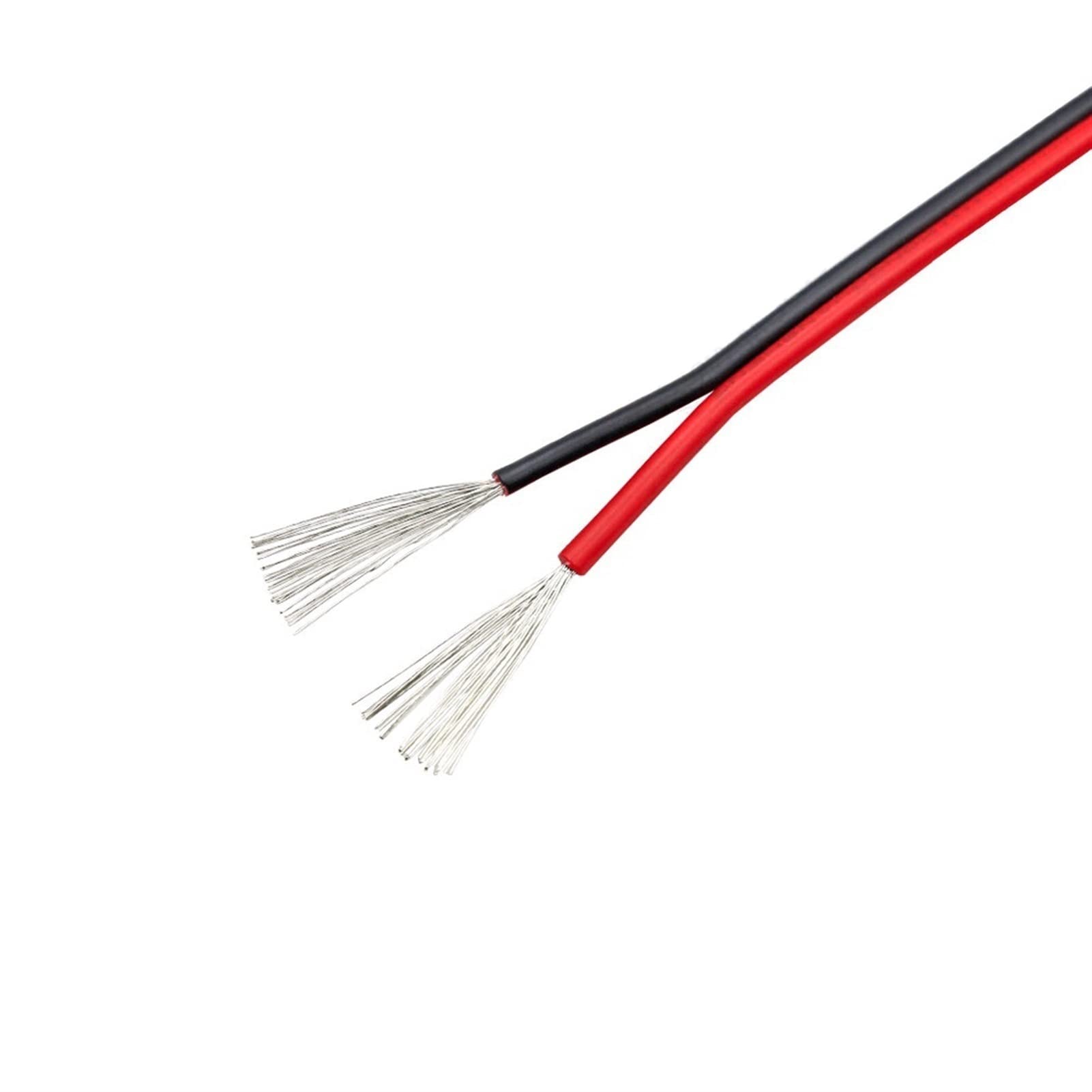 Pipa Casa Cables electrónicos for coche de 2 pines, Cables eléctricos de 18AWG y 12V, Cable de cobre for altavoz Led de 16AWG a 28AWG, Cable de cinta plana eléctrica Suelo Electrónica ( Size : 20 mete