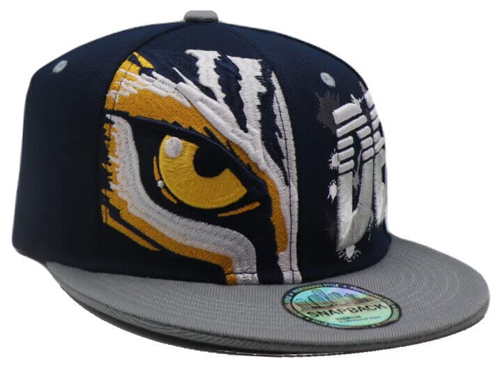 Detroit New Leader Premium Splash Eye of The Tiger Blue Gray Era Snapback Hat Cap miniatura 4