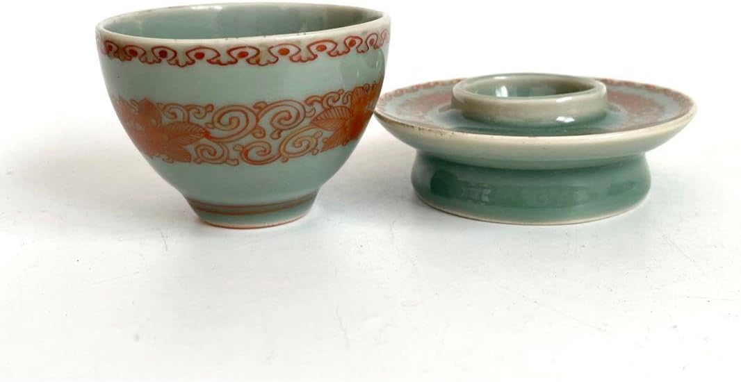 骨董 アンティーク 鍋島青磁 色絵 杯台 杯 盃揃 酒器 猪口 鍋島藩 色絵 骨董 アンティーク 鍋島青磁 色絵 杯台 杯 盃揃 酒器 猪口 鍋島藩 色絵