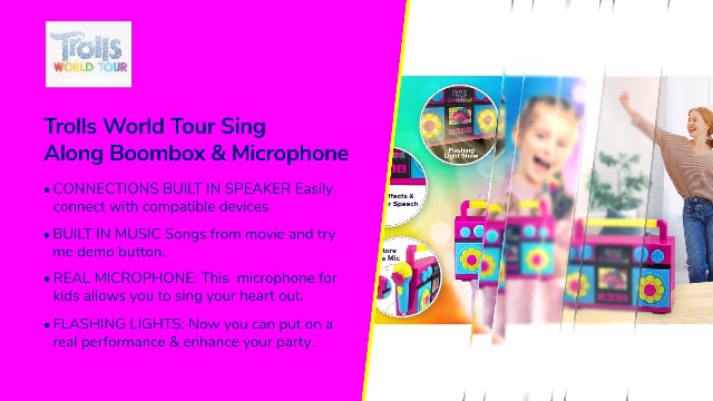 Amazon.com: ekids Trolls World Tour Sing Along Boom Box Speaker