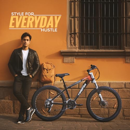 Image of Firefox Viper 26T 21 Gear Mountain Bicycle for Adult | Grey /Red | Front Suspension | Disc Brake | Alloy Frame:15inch | Ideal Rider Height:5.0''' - 5.6'' | 98% Pre-Assembled | Ideal for Mens