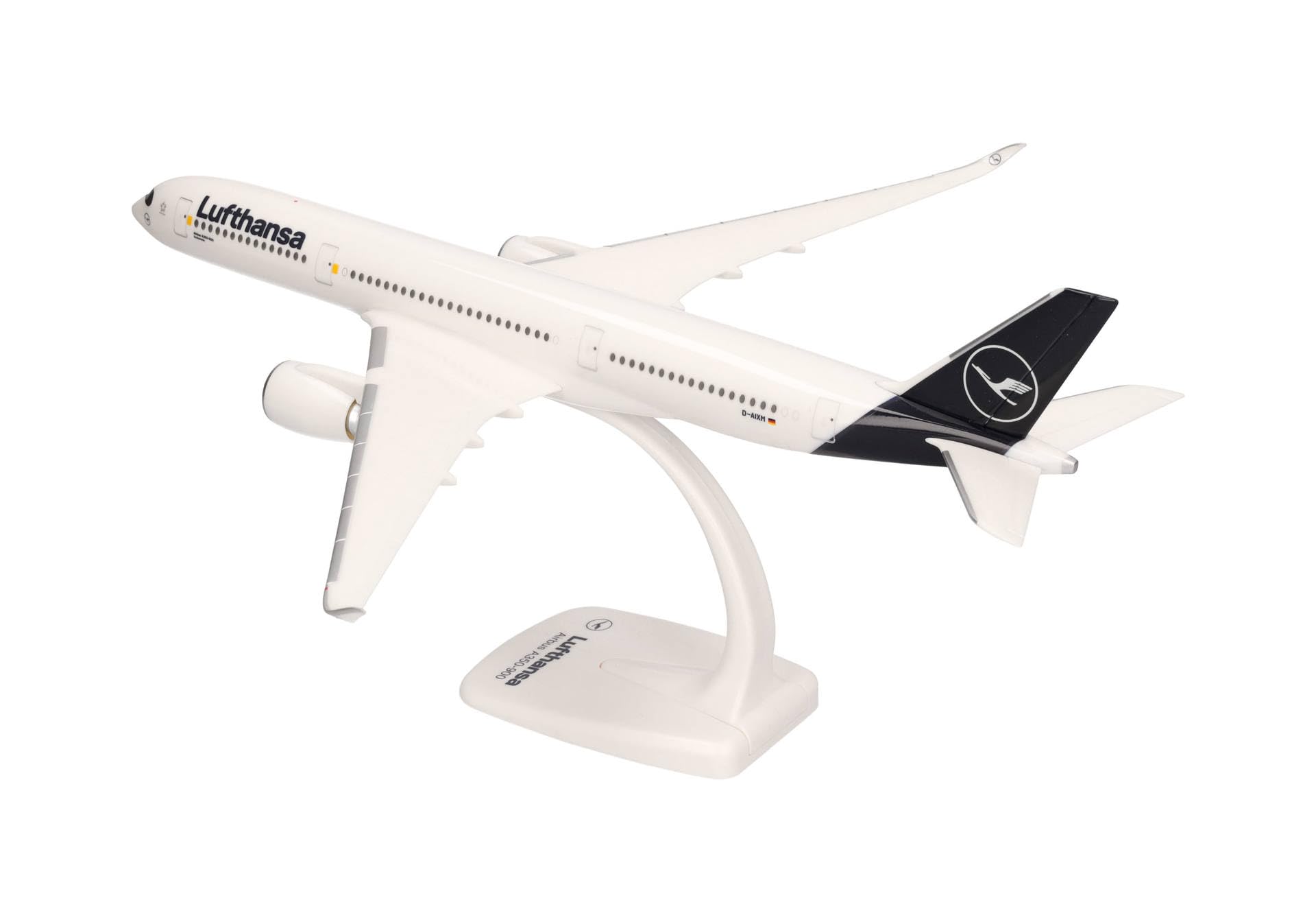 herpa 612258 – Airbus A350-900, Lufthansa Passagierflugzeug, Wings, Modell Flugzeug mit Standfuß, Flieger, Modellbau, Miniaturmodelle, Sammlerstück, Kunststoff - Maßstab 1:200