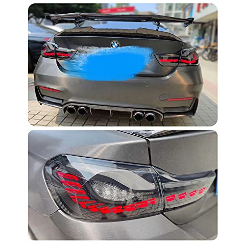 Inginuity Time Led Tail Lights For Bmw M4 Gts F32 F33 F82 F36 F82 F83 2014-2020 With Sequential Indicator Rear Lamp Assembly (Smoked) #TOP4