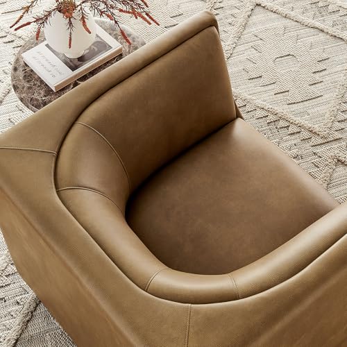 Sillón Curvo Moderno Piel Vegana Beige miniatura 5