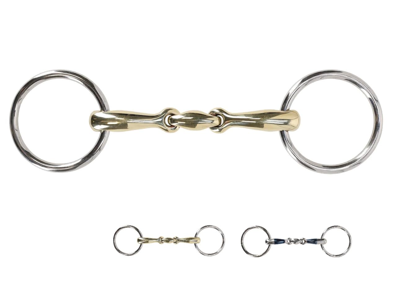 NETPROSHOP Anatomisch geformte Wassertrense mit doppelt gebrochenem Gebiss Mundstück 14 mm Argentan oder Sweet Iron, Groesse:11,5, Farbe:Argentan