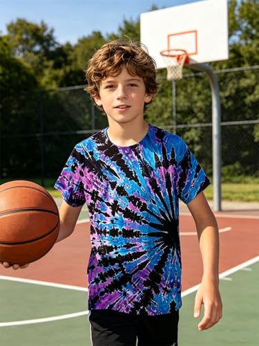 Image of Boys Tie Dye Shirt Size 4-14 Hippies Senior Rainbow Tees T Shirts for Kids | Tees T shirts for Kids