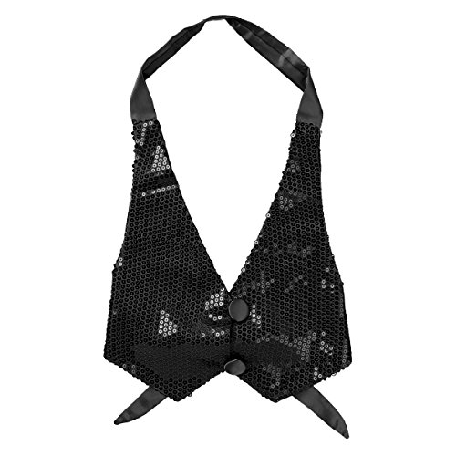 Sxiwei Women's Glitter Sequins Vest Jacket Tuxedo Suit Waistcoat Sleeveless Halter Neck Shirts3