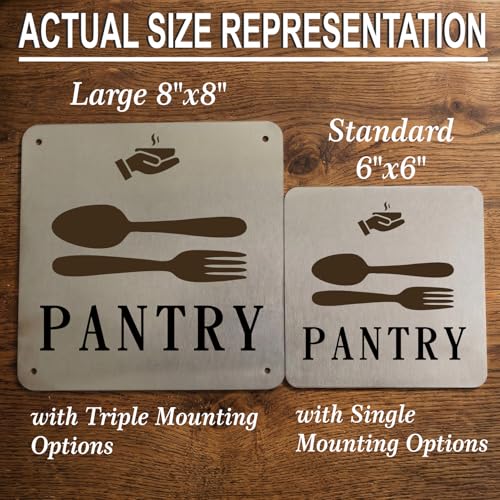 Image of PANTRY Sign, 8x8 Inch, Durable Steel, Dual Mount