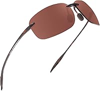 Vista 90 de JULI - Lentes de sol deportivos para hombres y mujeres, marco sin montura Tr90 para correr, pesca, golf, surf, conducción, MJ8009