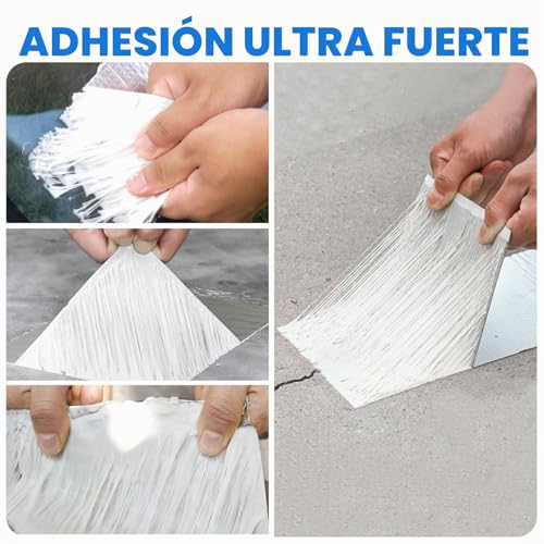 Miniatura 2 de Adhes Cintas De Butilo Cinta Impermeable Cinta De Aluminio Cinta De Reparación Para Fugas De Techo, Reparación De Grietas, Ruptura De Tuberías 50mm X 5m