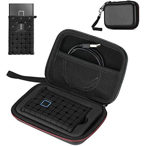 ProCase Shockproof Carrying Case + Silicone Cover for Samsung T7 / T7 Touch Portable SSD External Solid State Drives (500GB 1TB 2TB), Hard Shell Travel Storage Organiser -Black Cover