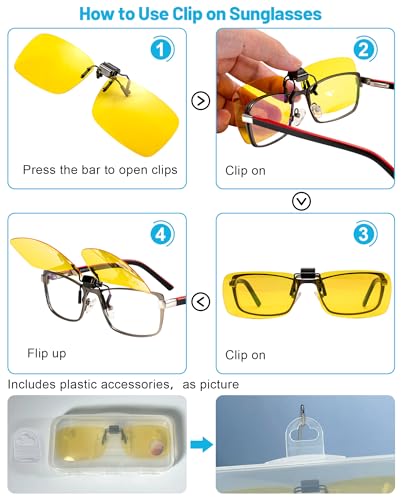 Image of OCCI CHIARI Polarized Flip-up Clip-on Sunglasses for Eyeglasses for Men and Women Outdoor /Driving UV400