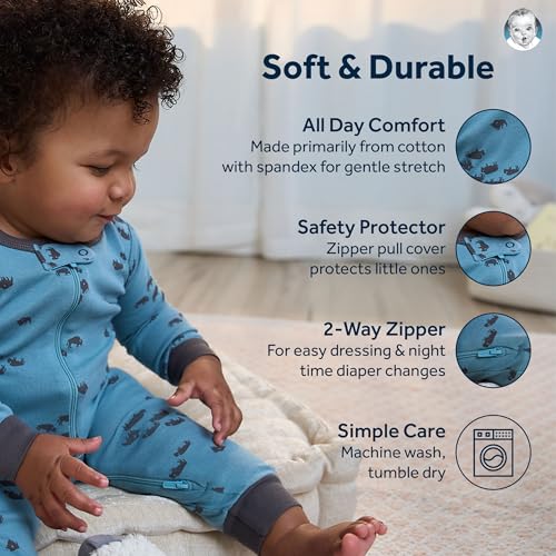 Gerber Baby-Boys 3-Pack Snug Fit Footless One-Piece Cotton Pajamas, Buffalo, 6-9 Months by Gerber - Image 5