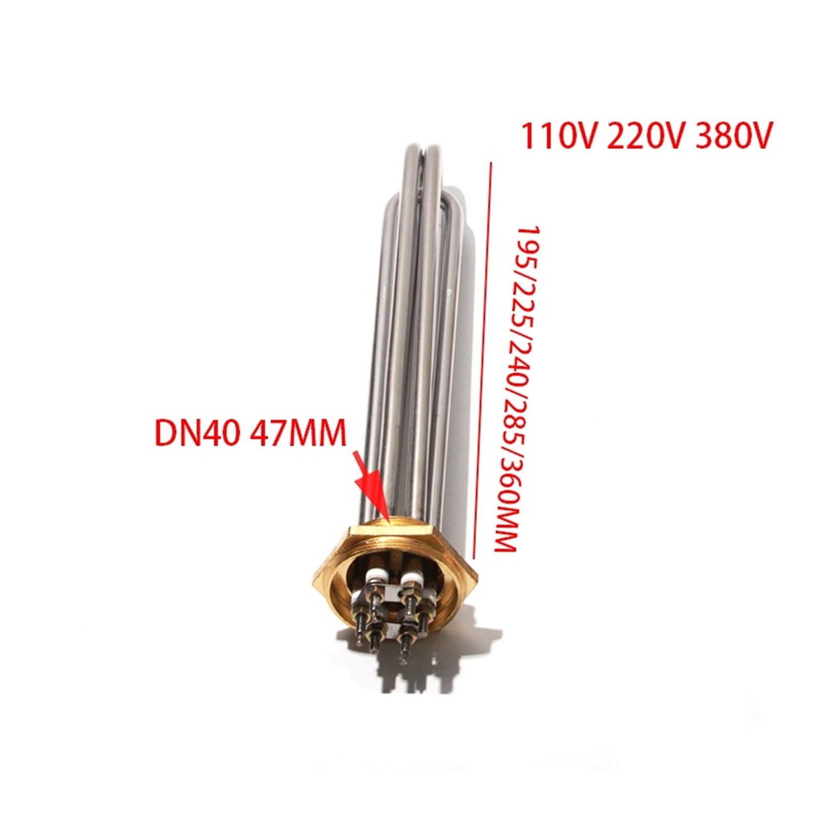 Grzejnik zanurzeniowy 220 V 380 V DN40 G1 1/2" elektryczna grzałka zanurzeniowa, element grzejny ze stali nierdzewnej 304, opór TEN, 3 kW, 4,5 kW, 6 kW, 9 kW, 12 kW (220 V, 6 KW 240 mm)