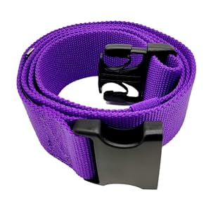 Gait Belt with Plastic Buckle by LiftAid – Transfer and Walking Aid with Belt Loop Holder for Assisting Therapist, Nurse, Home Care – 60″L x 2″W (Purple)