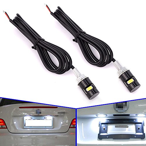 Safego 2x 12mm lumieres SMD LED a vis pour plaque d'immatriculation de moto & voiture