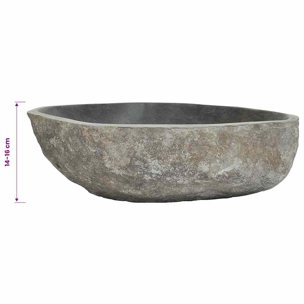 vidaXL Umywalka z kamienia rzecznego, owalna, (45-53) x(34-41) cm