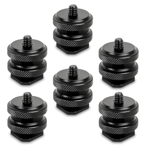 Iruihoo Lot de 6 adaptateurs de sabot de flash pour appareil photo 1/4