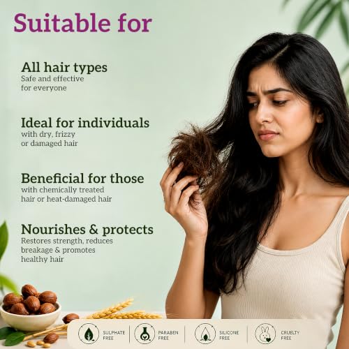 Image of inatur Strengthening Keratin Hair Serum | Restores Shine & Repairs Damage | Strengthens, Protects & Smoothens | Frizz Control & Safe for Color-Treated Hair | Lightweight & Non-Greasy Formula | 50ml