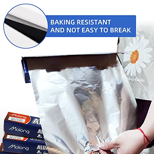 Aluminum Foil Roll 3 Pack Non-Stick Heavy Duty Aluminum Foil Food Grade Foil Wrap Kitchen Suitable For Cooking, Roasting, Baking,Bbq And Family Parties ( 225 Feet） #TOP5