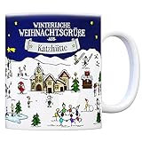  trendaffe Katzhütte Weihnachten Kaffeebecher mit winterlichen Weihnachtsgrüßen - Tasse, Weihnachtsmarkt, Weihnachten, Rentier, Geschenkidee, Geschenk