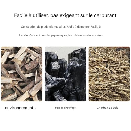 Réchaud à bois de camping hexagonal et portable pour la cuisine extérieure - 5