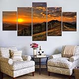 Cuadro Moderno En Lienzo 5 Piezas - Globo Aerostático Pintura Póster De Arte Moderno Oficina Sala De Estar O Dormitorio Decoración Del Hogar Arte De Pared Con Marco 150 X 80 Cm -8V5H/X1N2-3B3M+T1R7-3