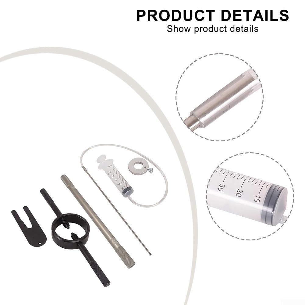 Kit di strumenti per la manutenzione della forcella di moto con strumento compressore molla forcella, strumento di spurgo asta ammortizzatore e strumento di livello dell'olio compatibile con la