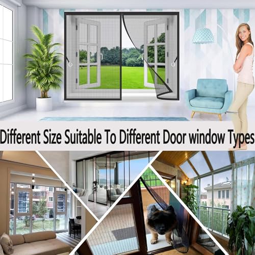 Moustiquaire magnétique blanche 154x164 cm pour porte de balcon et terrasse