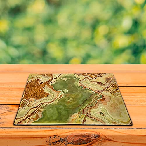 Tabla de cortar rectangular de mármol Multi Green de 16"x12"x0.75" - Superficie para repostería y bandeja para amasar, con bordes hechos a mano y base antideslizante miniatura 5