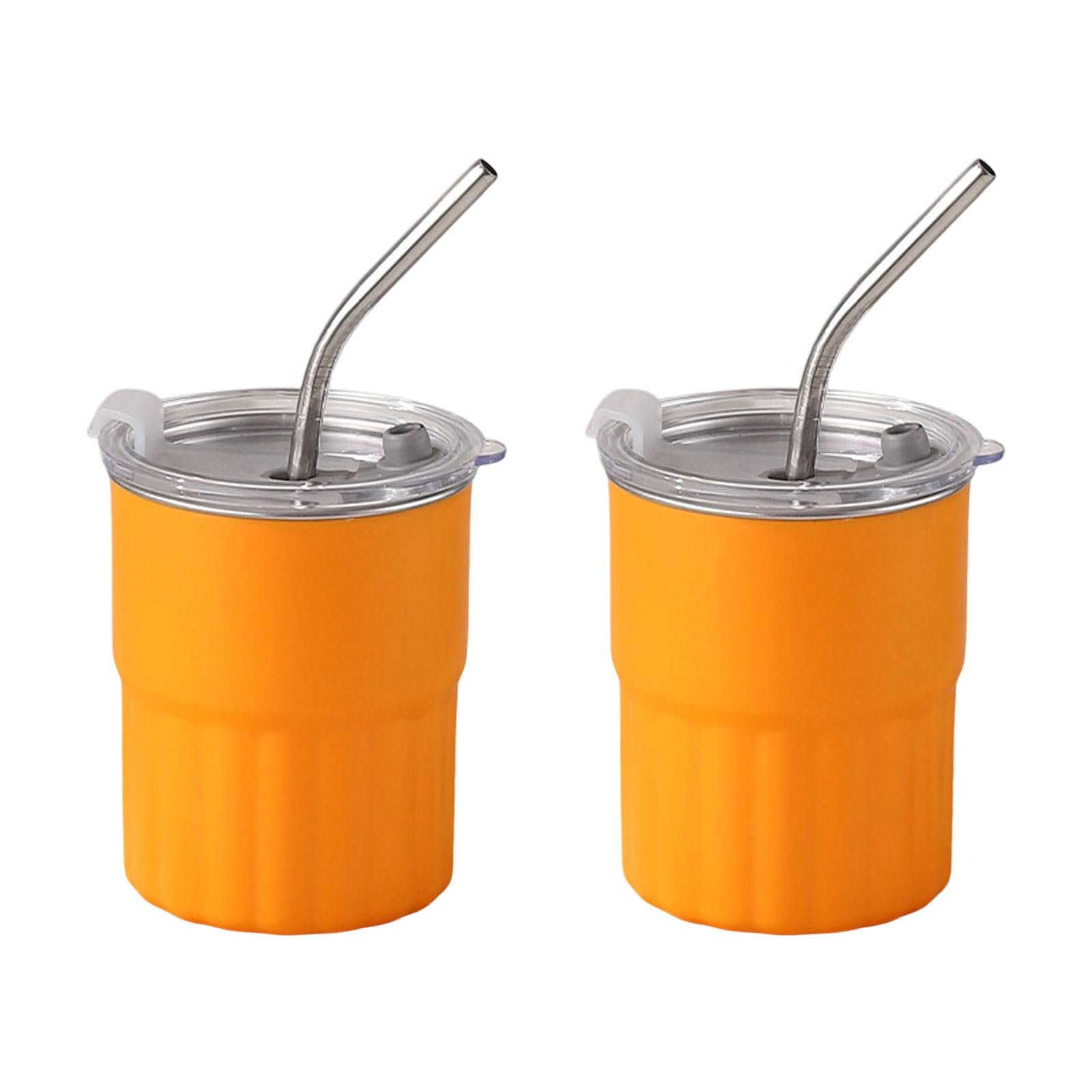 Buxuaaaa A Buxuaaa 2Pcs Stainless Steel Coffee Mugs Set Drinkwares With Straw Nd Lid Stackable Double Walled Cup For Camping Nd Outdoor Home Nd Drinkwares