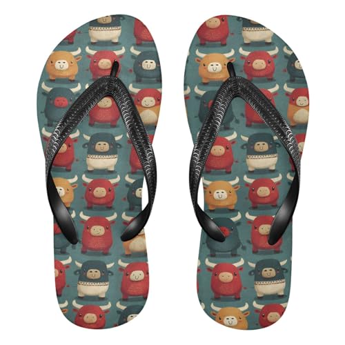 Flip Flop Sandals Adorable Cows Print for Women Men Beach Outdoor XS