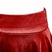 EXCHIC Women's Velvet Basic Versatile Stretchy Flared High Waist Mini Skater Skirt (L, Bright Red)