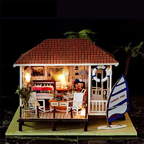 SEESEE.U DIY Miniatur Puppenhaus Holzmöbel Kit, handgefertigte Mini Modern Apartment Plus Modell mit Schutzhülle… – Bild 3