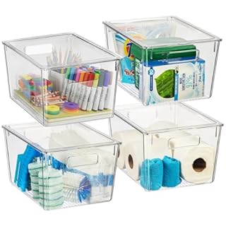 ClearSpace Plastic Storage Bins with Lids X-Large – Perfect Kitchen Organization or Pantry Storage – Fridge Organizer, Pantry Organization and Storage Bins, Cabinet Organizers