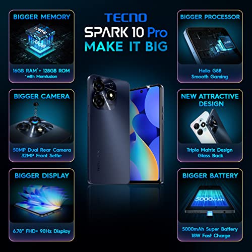 TECNO Mobil Spark 10 Pro Smartphone - 8 GB RAM, 50 MP, Dual SIM