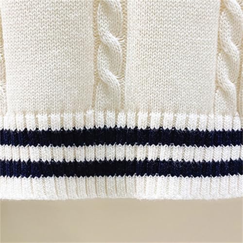 Girls Boys School Uniform Sweater Vest Teen V Neck Sleeveless Cable Knitted Pullover Sweaters Kid Fashion Fall Winter Clothes3