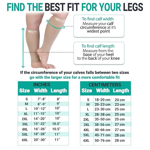 Zeta Wear Plus Size Short Length Leg Sleeve Support Socks - Wide Calf Compression, Women, Amazing Fit, 1 Pair2