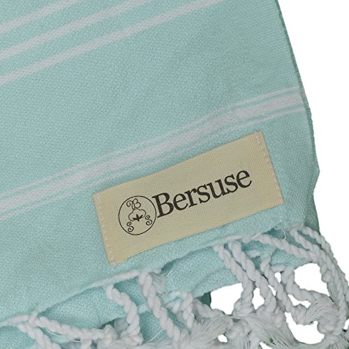 Bersuse 100% Cotton Anatolia Turkish Hand Towel - 23X43 Inches, Aqua Marine #TOP4