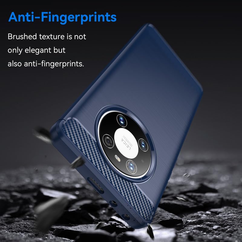 Image of Hybrid Carbon Fiber Back Case for Huawei Mate 40 Pro (Blue)