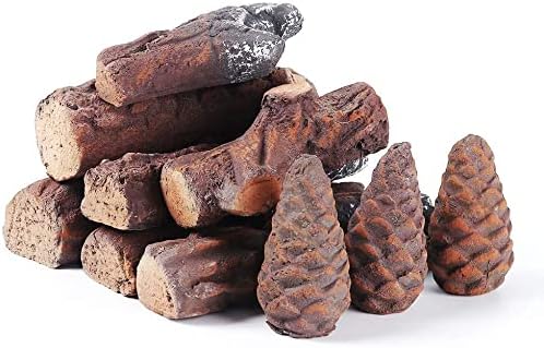 NC NC NC NC NC NC NC NC NC NC NC NC NC Gas Logs 10pcs Gas Fireplace Logs Set of Ceramic Wood Logs. Fireplace Log Set for Ventless, Electric Outdoor Fireplaces Fire Pits Realistic Use (10, 15w*22L)