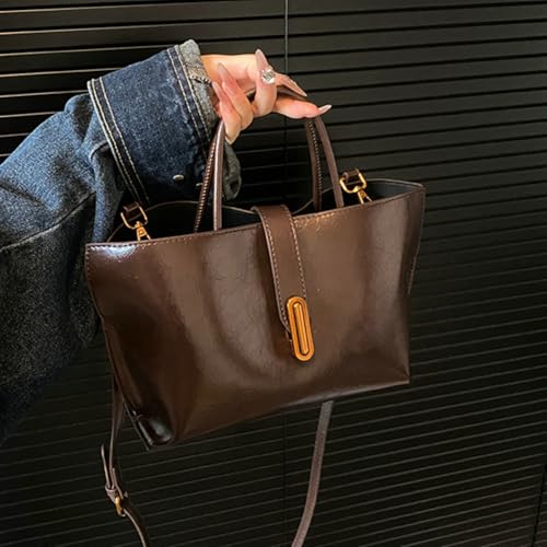 Tote Bag Soft Top Handle Handbag for Women Vegan Leather Shoulder Purse Vintage Handbag Crossbody Bag for Work Travel4