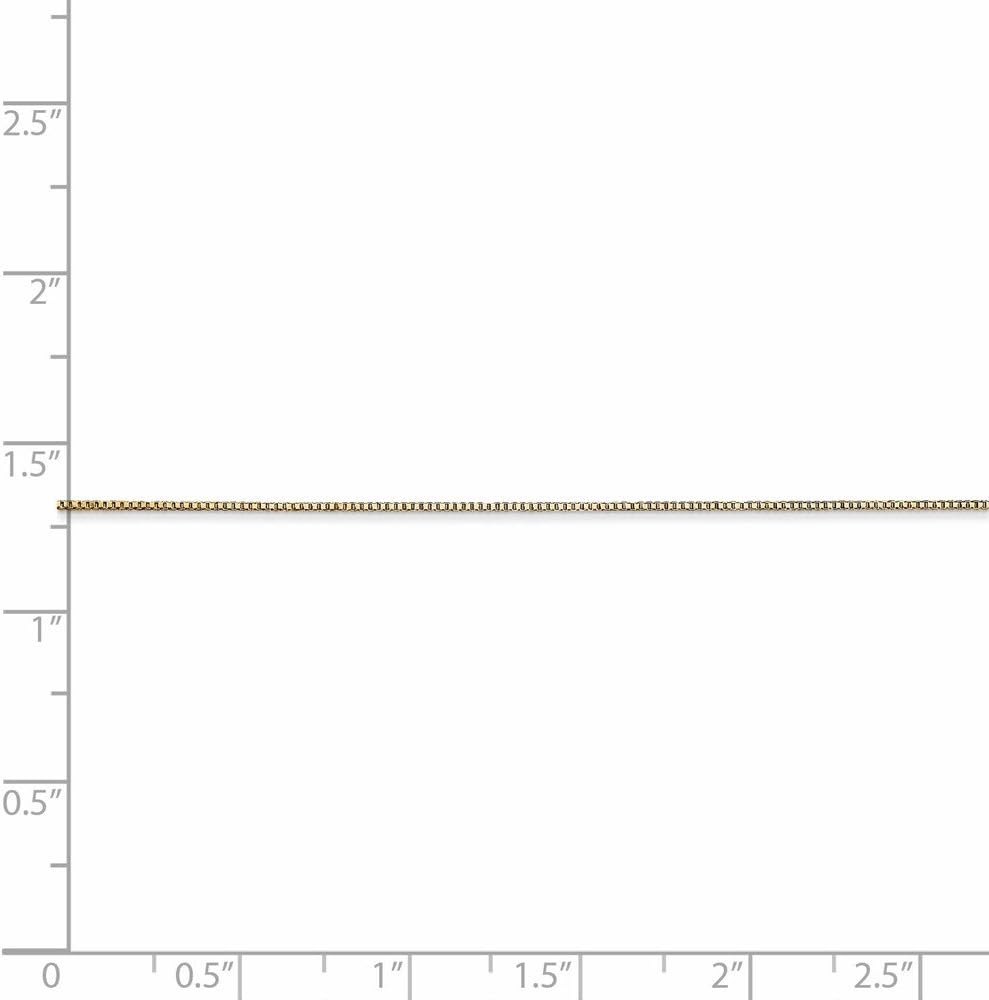 Solid 14k Yellow Gold .5mm Baby Box Chain Necklace