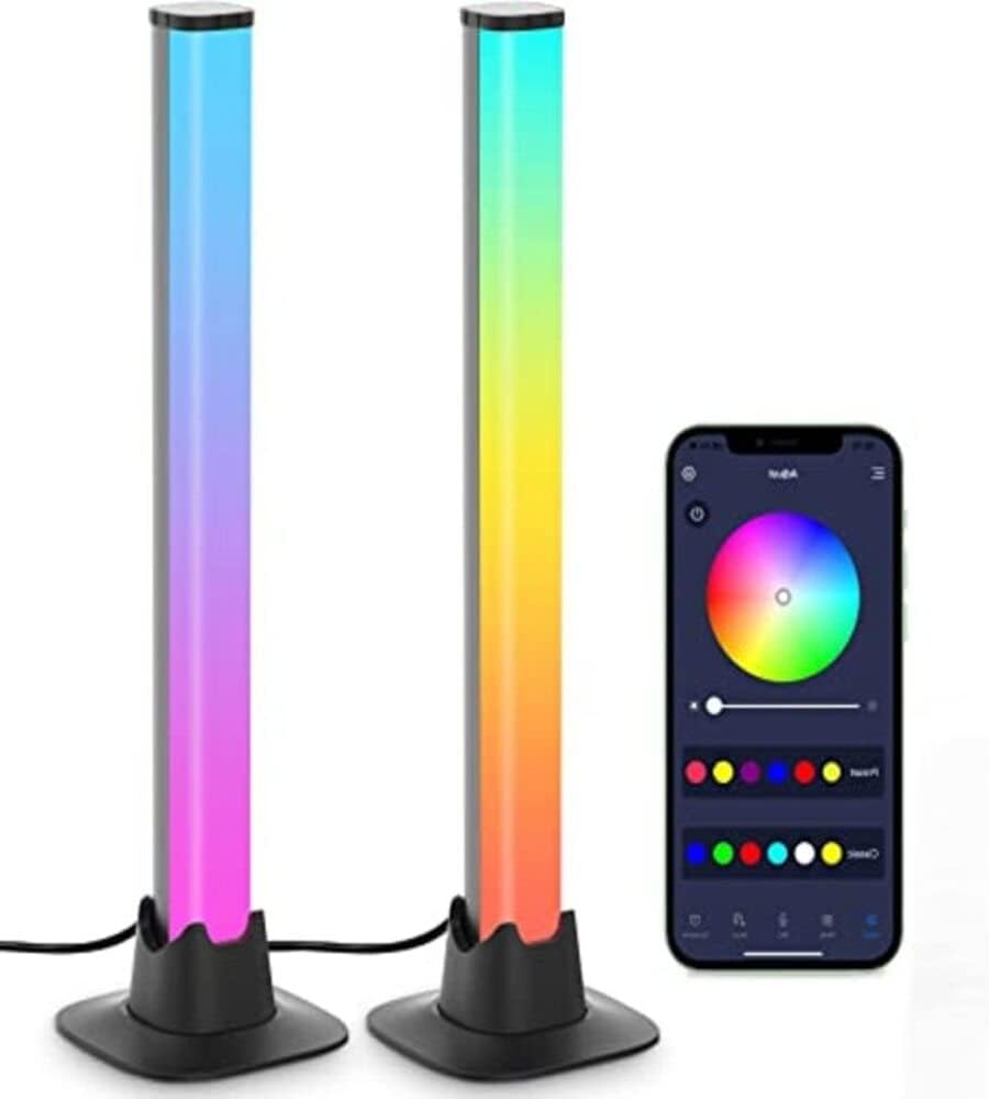 SymphonyLight Smart RGB Light Bars – 2-Pack LED Gaming Lights with 118 Scene Modes, Music Sync, Bluetooth App Control – TV Backlight & Room Ambience