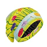 LORONA Slouchy Beanie Tulpen Artwork Print Hip-Hop Soft Lightweight Running Beanie Adult Zwarf Mats Chemo Sleep Cap for Men Women, Tulpen mit Bienen Kunst Gemälde 3, M