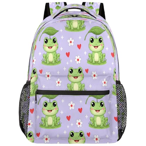 Mochila con diseño de rana para laptop de 15.6 ligera y cómoda de llevar