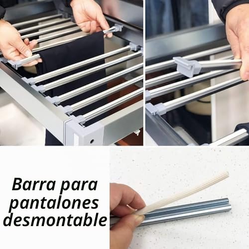 Perchero Extraíble para Pantalones – Tendedero sobre Lavadora, Tendedero Oculto Multifuncional, Ahorra Espacio en Armario